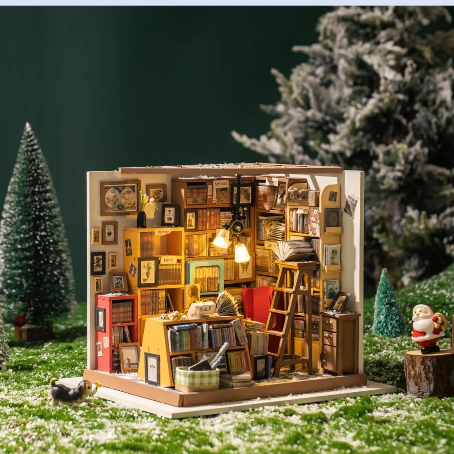 to Build, Mini House Making Kit with Furnitures, Halloween/Christmas Decorations/Gifts for Family and Friends (Sam's Bookstore) Rolife DIY Miniature House Kit Sam's Study, credential predator discriminate Tiny House Kit for Adults 