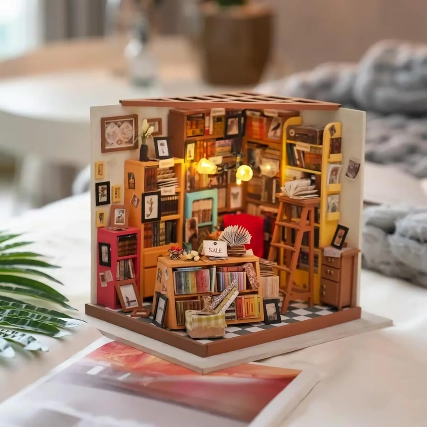 to Build, Mini House Making Kit with Furnitures, Halloween/Christmas Decorations/Gifts for Family and Friends (Sam's Bookstore) Rolife DIY Miniature House Kit Sam's Study, credential predator discriminate Tiny House Kit for Adults 