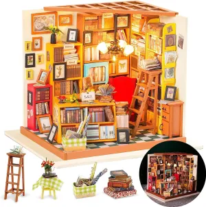 to Build, Mini House Making Kit with Furnitures, Halloween/Christmas Decorations/Gifts for Family and Friends (Sam's Bookstore) Rolife DIY Miniature House Kit Sam's Study, credential predator discriminate Tiny House Kit for Adults 