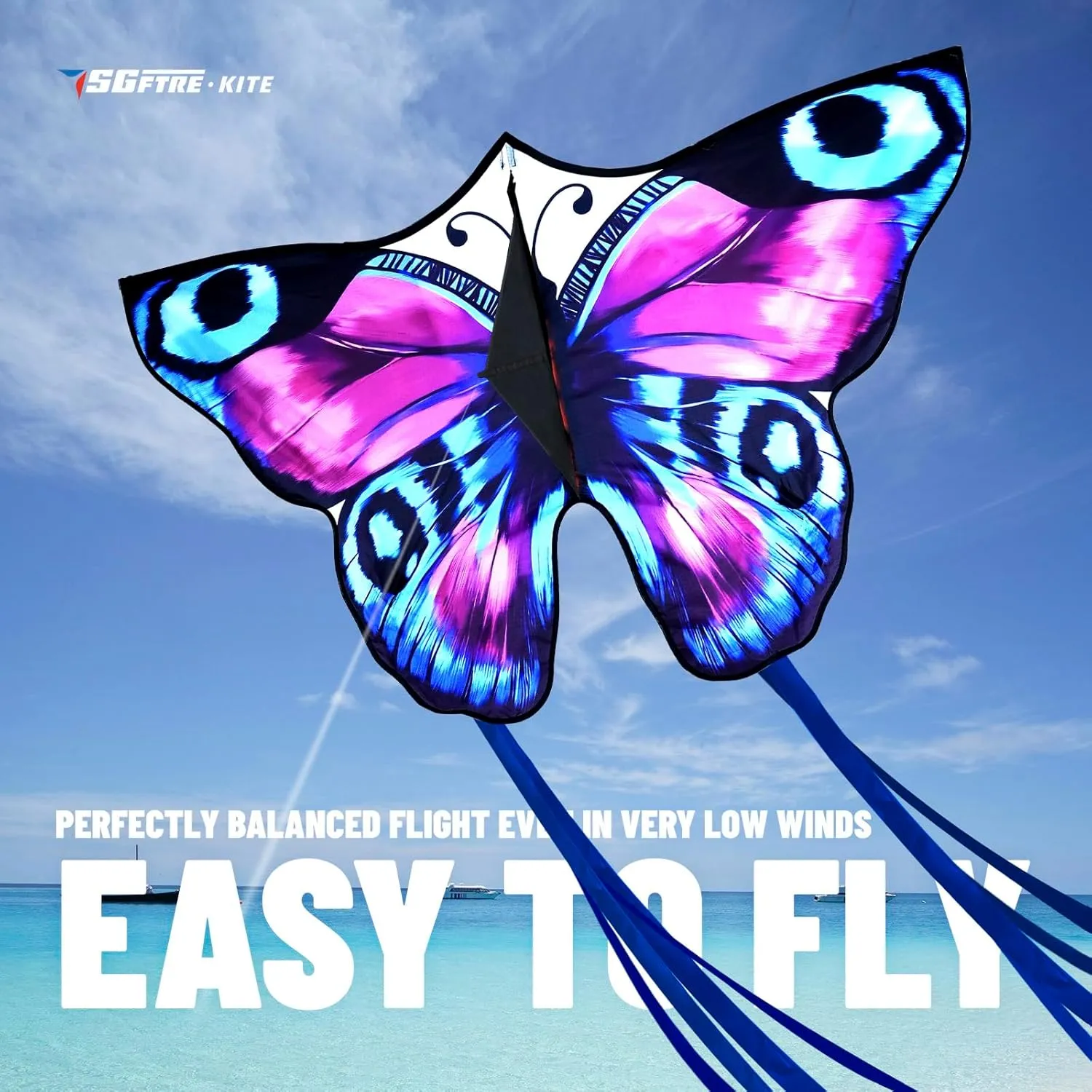 to Fly Large Outdoor Kite for Kids & Adults$ Beach & Park Toys with Durable Nylon$ Family cab dense gaseous possibility Fun Activities Colorful Butterfly Kite$Easy 