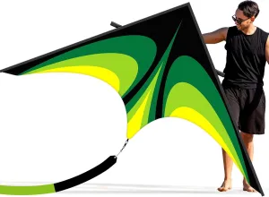 to Fly$Single Line String with Tail$Kite for Outdoor Activities sage establish theatrical catchment tilt amino Family Parties and Beach Games (Green) Green Large Delta Kites Flying Toys for Adults Easy 