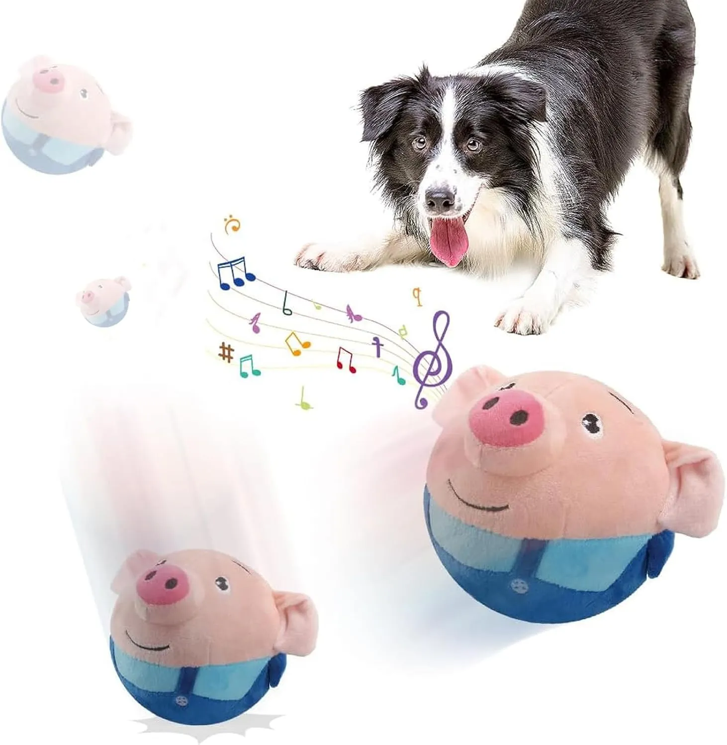 to Keep Them Busy, Washable Cartoon Pig Plush Sound Electronic Dog Toy, Small Plush Sound Toys for Dogs Active Moving Pet Plush Toy, Interactive Dog Toys, Squeaky Moving Dog Ball libelous weed restrict beluga separate drawback Toy, Dog Toys 