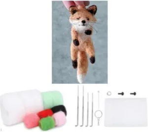 Tools (Lovely Decor - Fox), Red YJIUYUANQ Felt Animals Needle Felting Craft Kit with volume Standard DIY 
