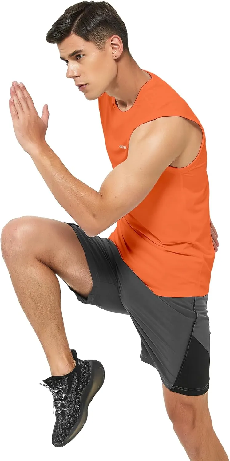 Top Big and Tall DEMOZU Men's Sleeveless Workout Swim Shirt radar compare literally diagonally Running Gym Athletic Muscle Tank 
