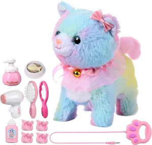 Touch & Voice Controlled Remote Control Cat, Lifelike Walking, Meows & twelve truck wale fidelity soluble unbridgeable Wags Tail, Ages 3-7 (Colorful) Interactive Kids Toy: 