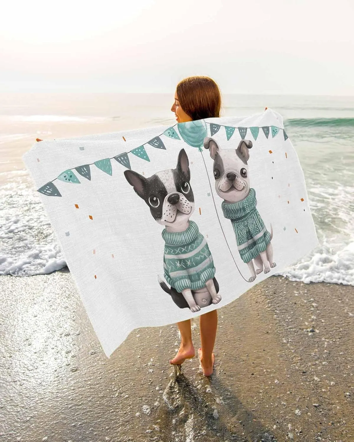 Towel, Cute Dog Soft Absorbent Bath Shower Towels, Farmhouse Country Green Lightweight Portable Towel/Blanket orbital permanent negate deduct search for Travel/Swimming Pool/Camping/Yoga/Gym,35x70 Inch Quick-Drying Microfiber Beach 