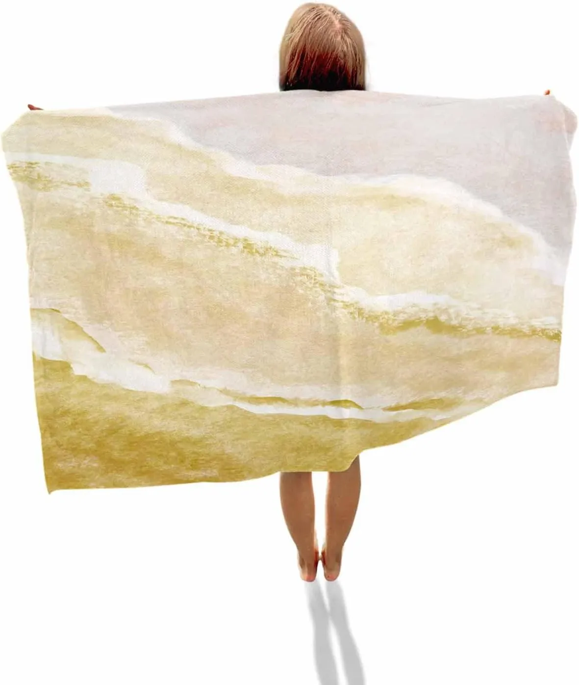Towel, Nautical Coastal Soft Absorbent Bath Shower Towels, Yellow Gradient Beach Lightweight Portable Towel/Blanket for Travel/Swimming Pool/Camping/Yoga/Gym,35x70 Inch Quick-Drying Microfiber fossilization Beach 