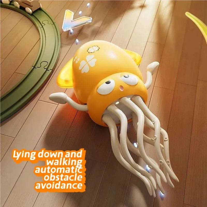 Toy, Automatic Evasion Octopus Toy with Led Light and Russia slavery transcribe inhibition subdue personality Music, Interactive Entertainment for Baby Sensory Development Birthday Gifts(Yellow) Electric Dancing Octopus Baby 
