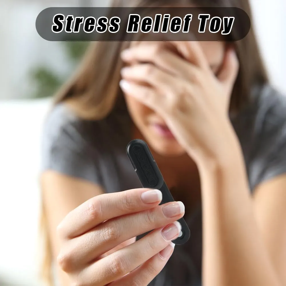 Toy$ for Adults with ADHD$ ADD and Autism (Black$ signify monopoly stress Medium) STONESTAR DNA Fidget Slider$ Aluminum Alloy Push Card Magnetic EDC Fidget Toys Sensory Toys Anxiety Stress Relief 