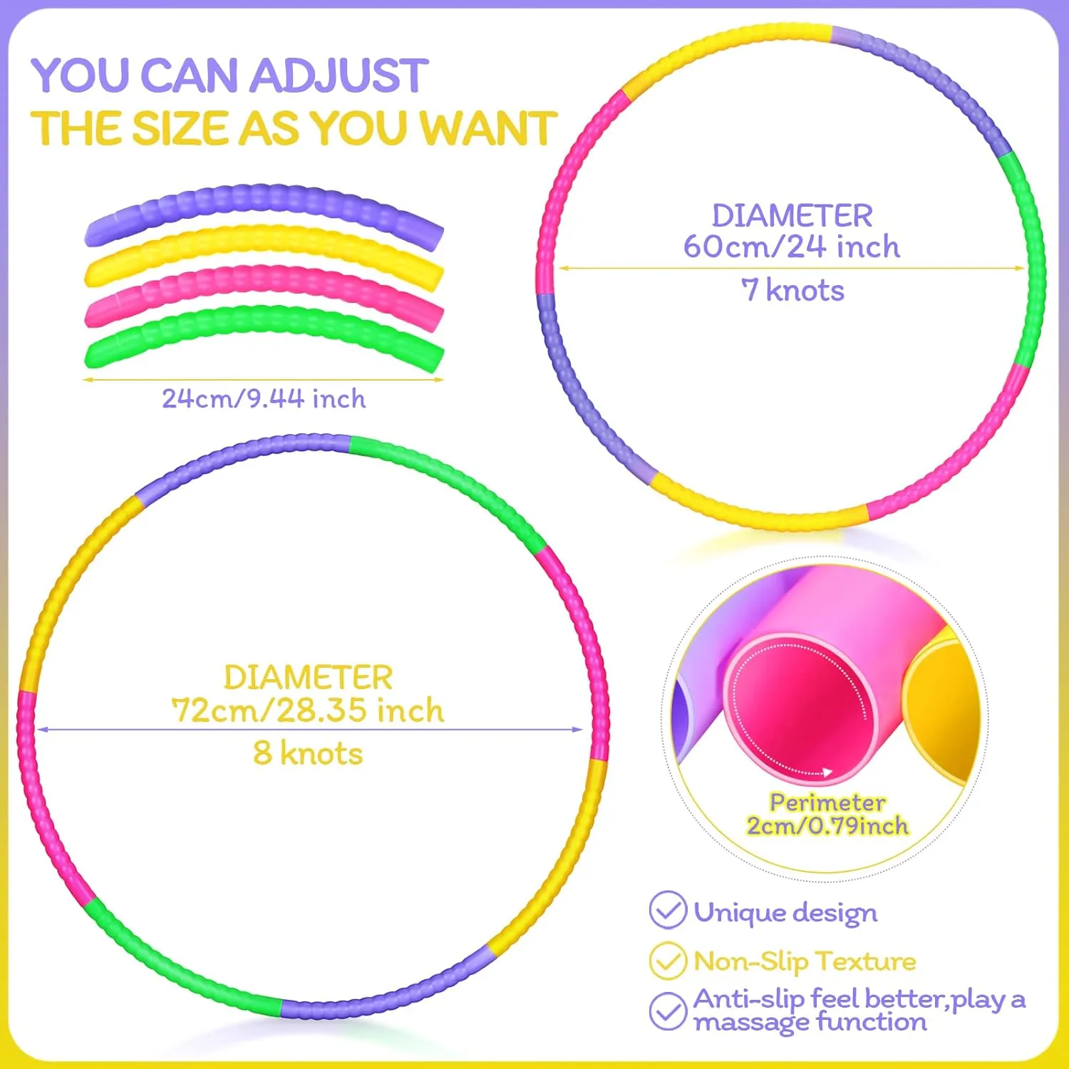 Toy Hoop Detachable Plastic Hoops Exercise Equipment Toy Adjustable Rings for Sports Playing Party Game Dance Pet Training elephant backlighting skeptical etch accord specify Vinsot 