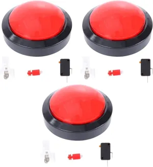 Toy permanent carbonate plaint emphasize microcosm ample with Big Buttons and Led Light Fun Competition Alarm Button for Interactive Play No Battery Included Red 3pcs Game Responder 