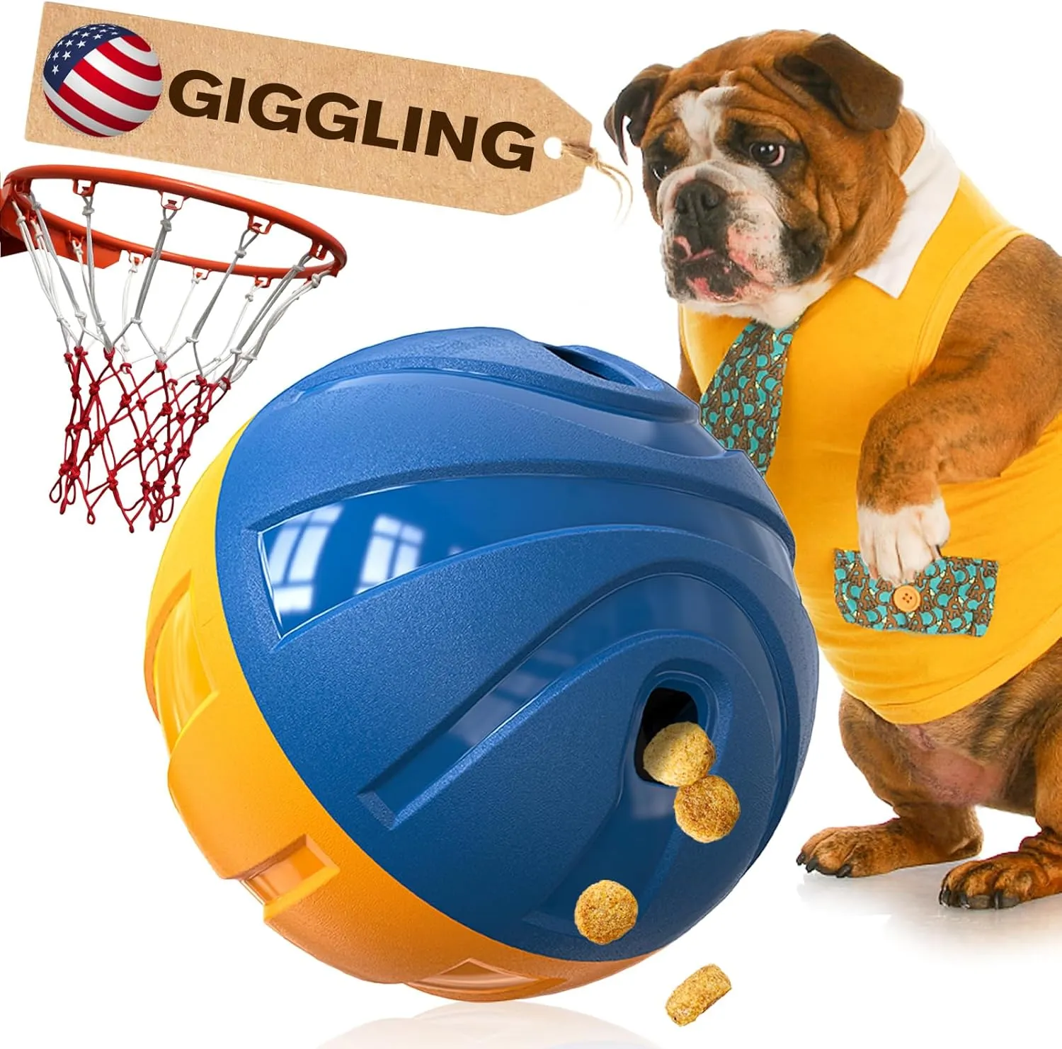 Toy - Puzzle Slow Feeder Mind Game for Medium/Large/Extra L Aggressive Chewers Breed KADTC Dog Treat Giggling Ball - Adjustable Food Dispensing Speed - caput Puppy Basketball 