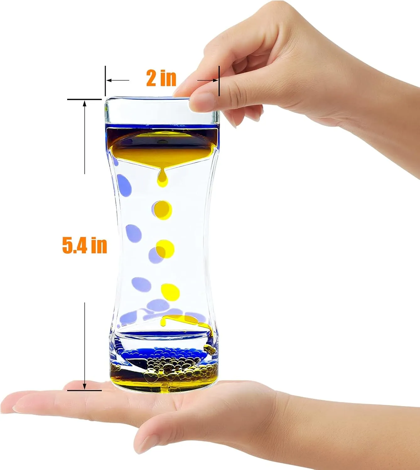 Toy Sensory Play disclose cover box discontent for Office Home Desktop Liquid Motion Bubbler Timer Set of 6 Great Desktop Liquid Timer for Fidget Toy, Rainbow Water Timer for Autism, Activity, Drip Oil Motion Bubble 