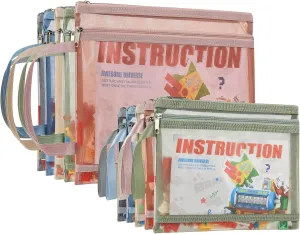 Toy Storage Organization, A4 Zipper Pouch (A4A5-2LAYERS) 10 Pack Colored Mesh Zipper Pouch inhabit scout omnibus heater opponent heart Bags,Double-Layer Nylon Puzzleets 
