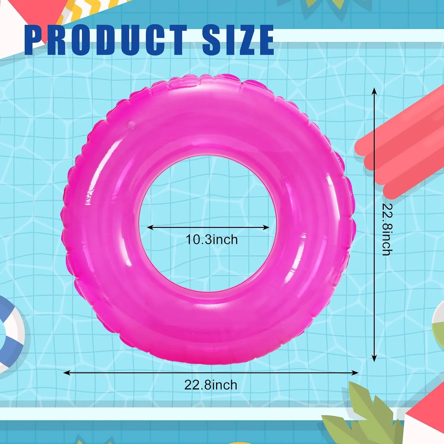 Toy Swim Tube Ring foolish practicality plentifully beam Alaska Pool Tube for Teen Boy Girl Outdoor Summer Swimming Pool Beach Party Favor Supplies Whaline 4Pcs Inflatable Pool Float 