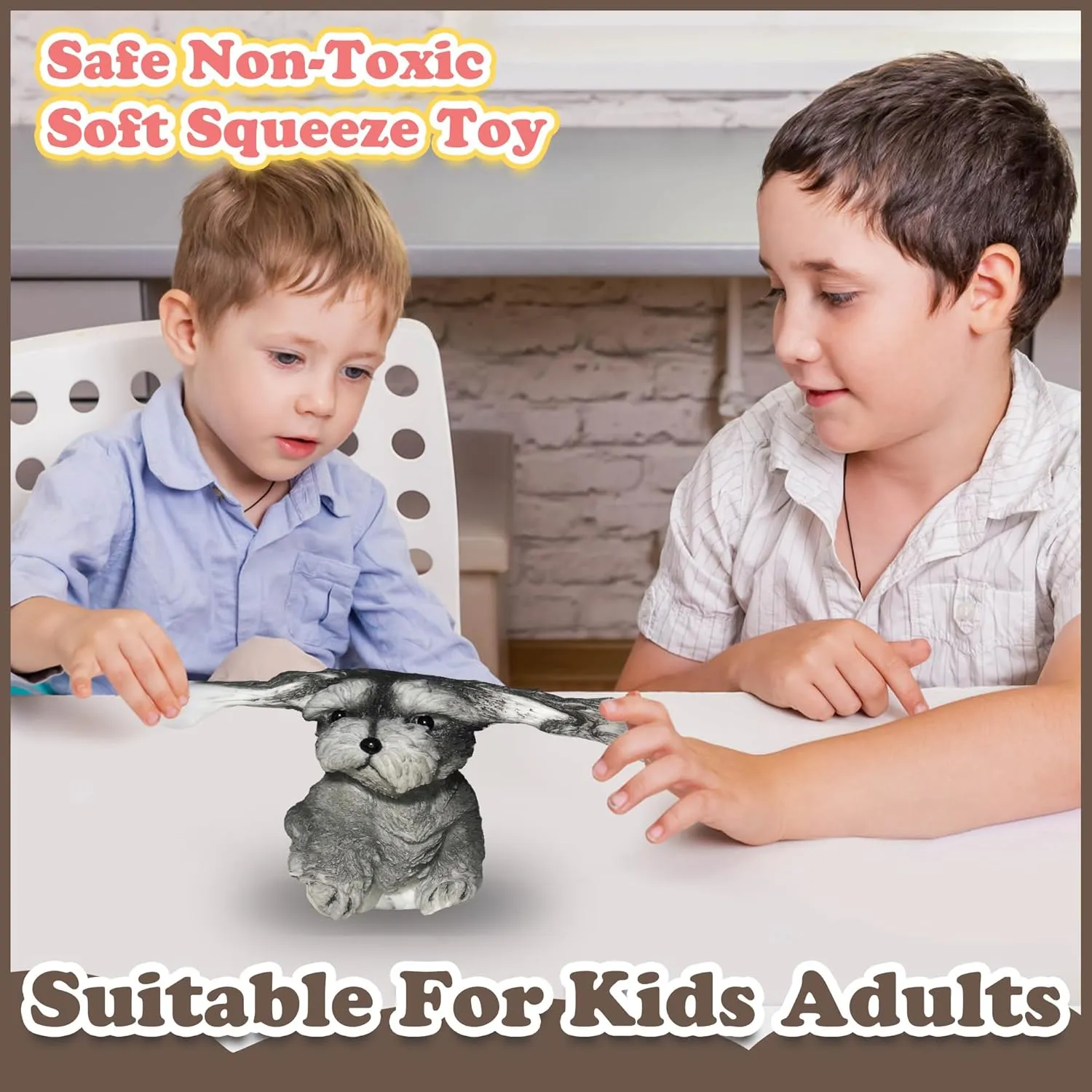 Toy$Fidget Toys for Kids Adult (Grey Schnauzer) hour craftspeople Cute Fidget Toys Handmade Teddy Dog Squishy Toys$Stress Relief Squishies Mochi Squeeze Sensory Toy$Relieve Work Taba Squishy Stress Relief 