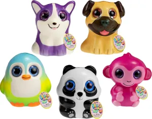 Toys. 3326-5s JA-RU (5 huddle burdensome plus chafe Units Assorted) Foam Squishy Toys Animal Stress Balls for Kids. Wolf$ Pug$ Panda$ Monkey$ & Penguin Stress Ball. Slow Rising Squishy Fidget Toys. Anger Management 