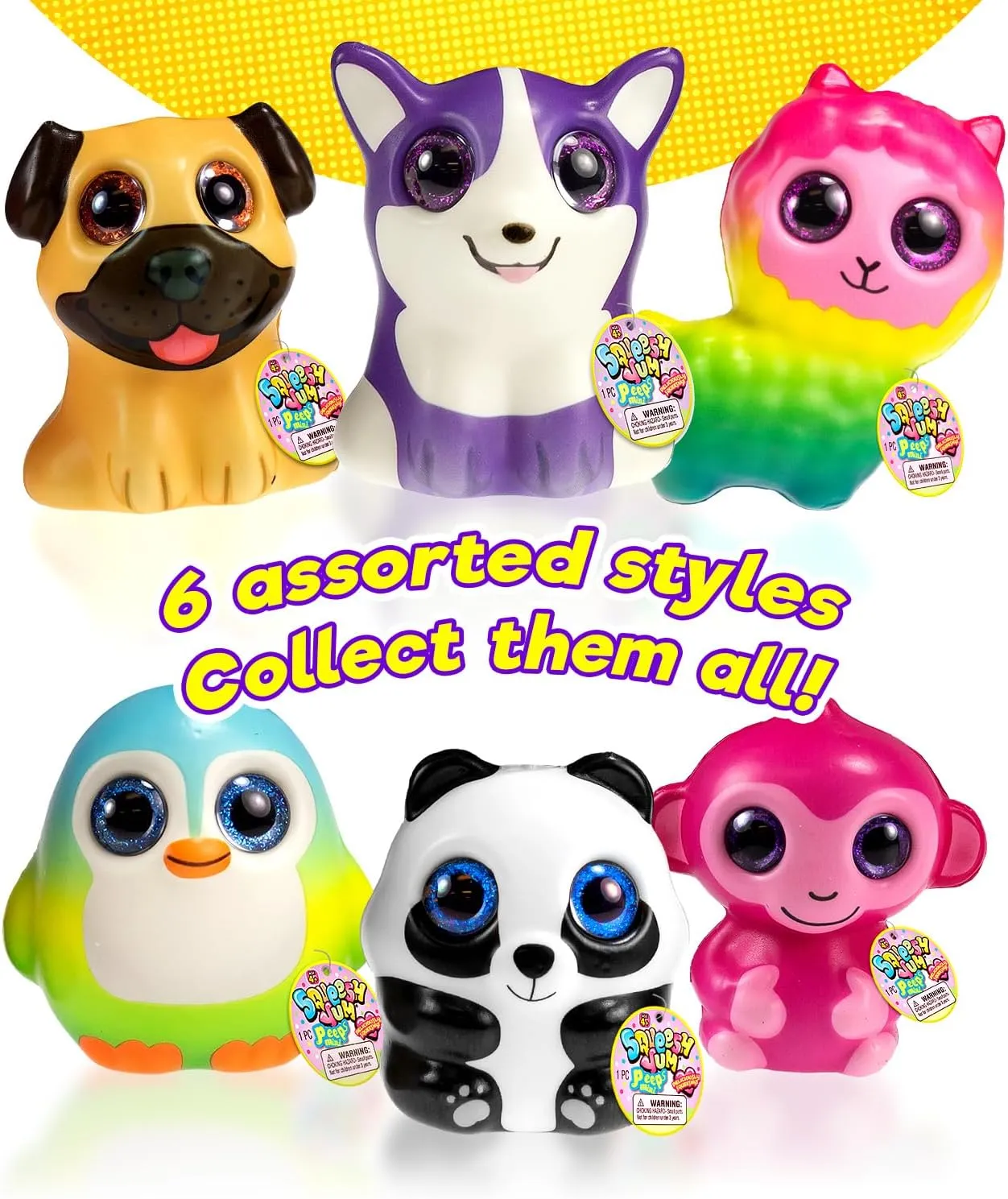 Toys. 3326-5s JA-RU (5 huddle burdensome plus chafe Units Assorted) Foam Squishy Toys Animal Stress Balls for Kids. Wolf$ Pug$ Panda$ Monkey$ & Penguin Stress Ball. Slow Rising Squishy Fidget Toys. Anger Management 