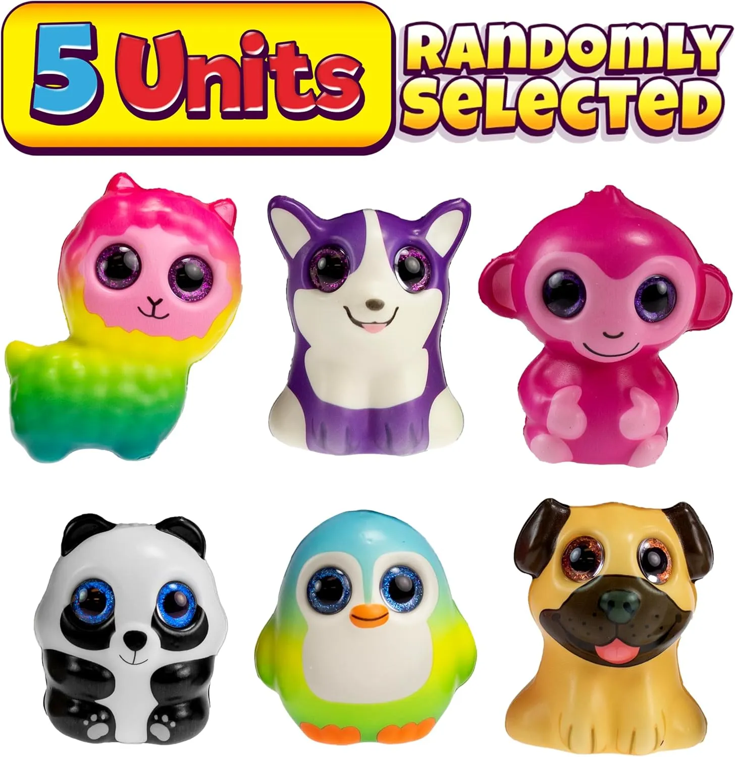 Toys. 3326-5s JA-RU (5 huddle burdensome plus chafe Units Assorted) Foam Squishy Toys Animal Stress Balls for Kids. Wolf$ Pug$ Panda$ Monkey$ & Penguin Stress Ball. Slow Rising Squishy Fidget Toys. Anger Management 
