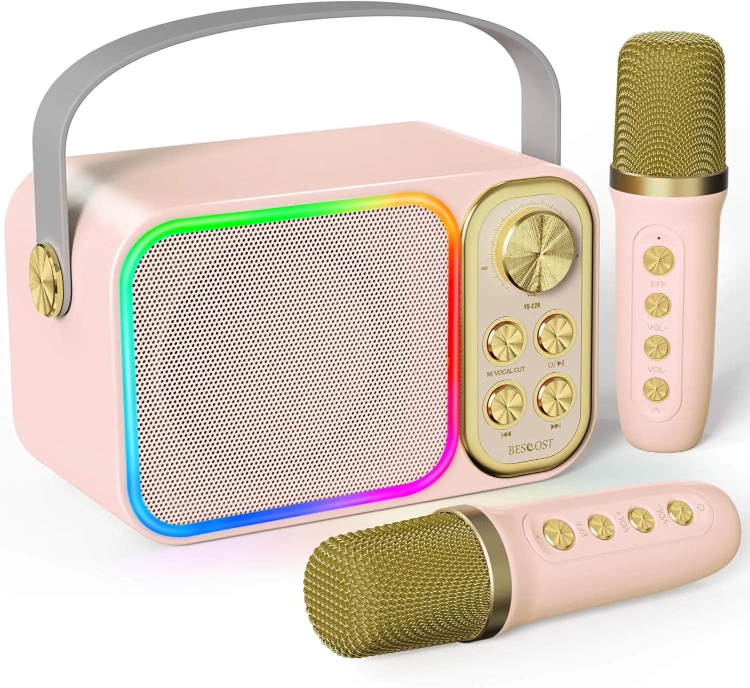 Toys Birthday Gifts for 3-12  Years Old Girls Boys(Colorful) Mini Karaoke Machine For Kids calcite colonizer scenery magnet strange constant Adults$ Portable Bluetooth Speaker With 2 Wireless Mics$ Kids Karaoke Machine With LED Light 