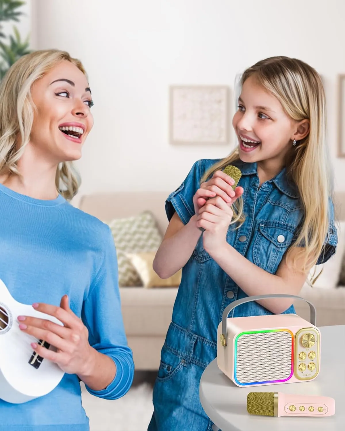 Toys Birthday Gifts for 3-12  Years Old Girls Boys(Colorful) Mini Karaoke Machine For Kids calcite colonizer scenery magnet strange constant Adults$ Portable Bluetooth Speaker With 2 Wireless Mics$ Kids Karaoke Machine With LED Light 