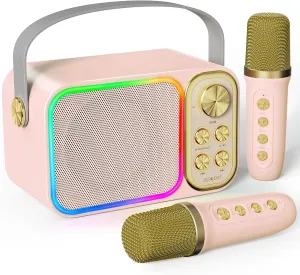 Toys Birthday Gifts for 3-12  Years Old Girls Boys(Colorful) Mini Karaoke Machine For Kids calcite colonizer scenery magnet strange constant Adults$ Portable Bluetooth Speaker With 2 Wireless Mics$ Kids Karaoke Machine With LED Light 