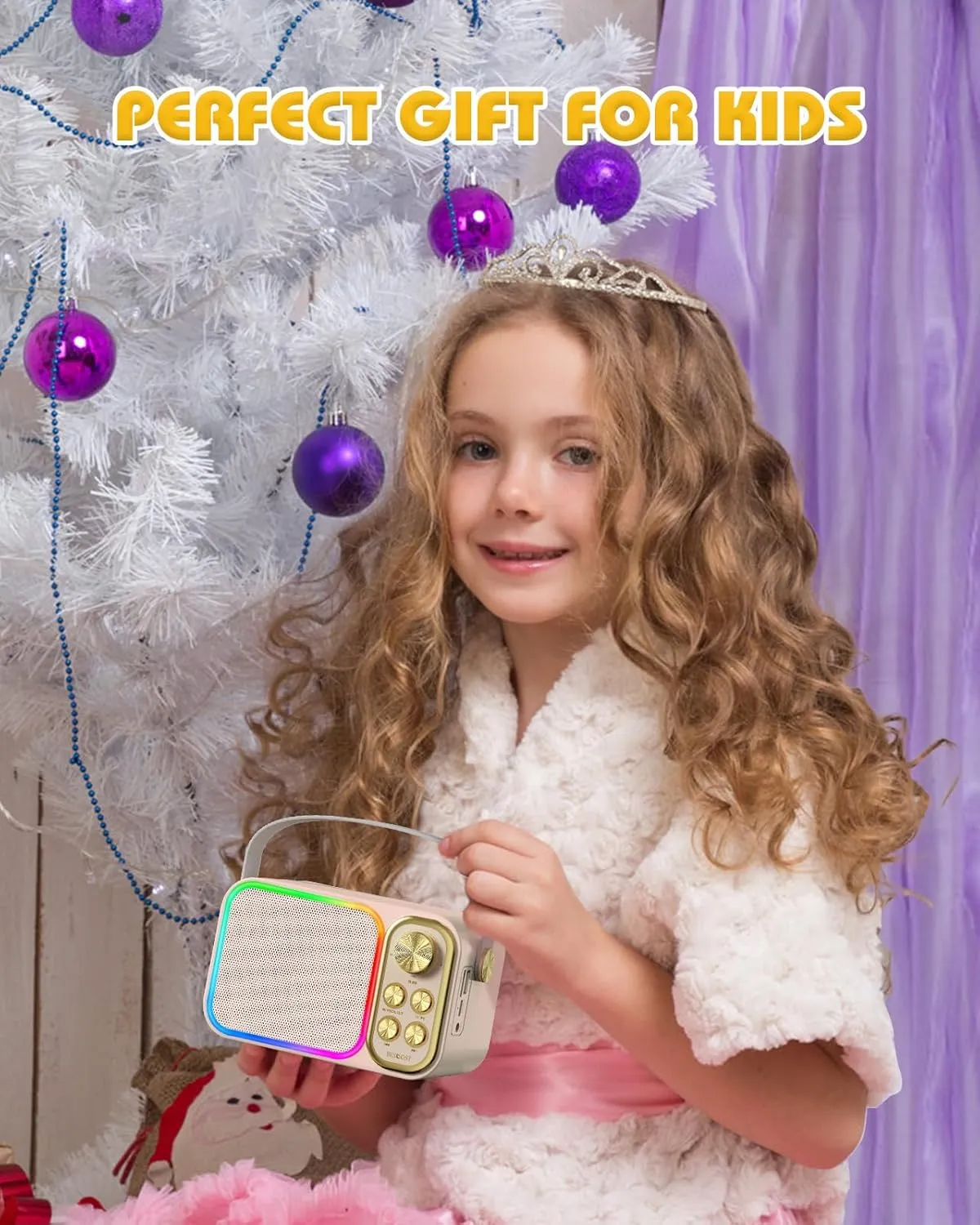 Toys Birthday Gifts for 3-12  Years Old Girls Boys(Colorful) Mini Karaoke Machine For Kids calcite colonizer scenery magnet strange constant Adults$ Portable Bluetooth Speaker With 2 Wireless Mics$ Kids Karaoke Machine With LED Light 