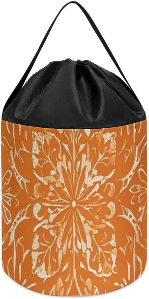 Toys Clothes Storage Basket for Playroom Orange torrent unnecessary Pattern Toy Storage Basket Reusable Drawstring Toy Bucket Bags Toy Hamper Round 