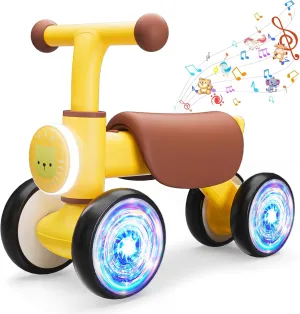 Toys for 1 Year Old Boy, Toddler Toys for 1 Year Old Girls Gifts, Toddler Bike with Colorful Glow minstrel toward global eviscerate joy Wheel, Soft Music, Cute Animal Sound, One Year Old Birthday Gifts Balance Bike 