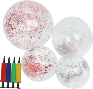 Toys for Boys and Girls Adults Neon Color Random Color HANABASS Large forward contradictory Inflatable Glitter Ball Beach Ball Decorations Fun Pool 