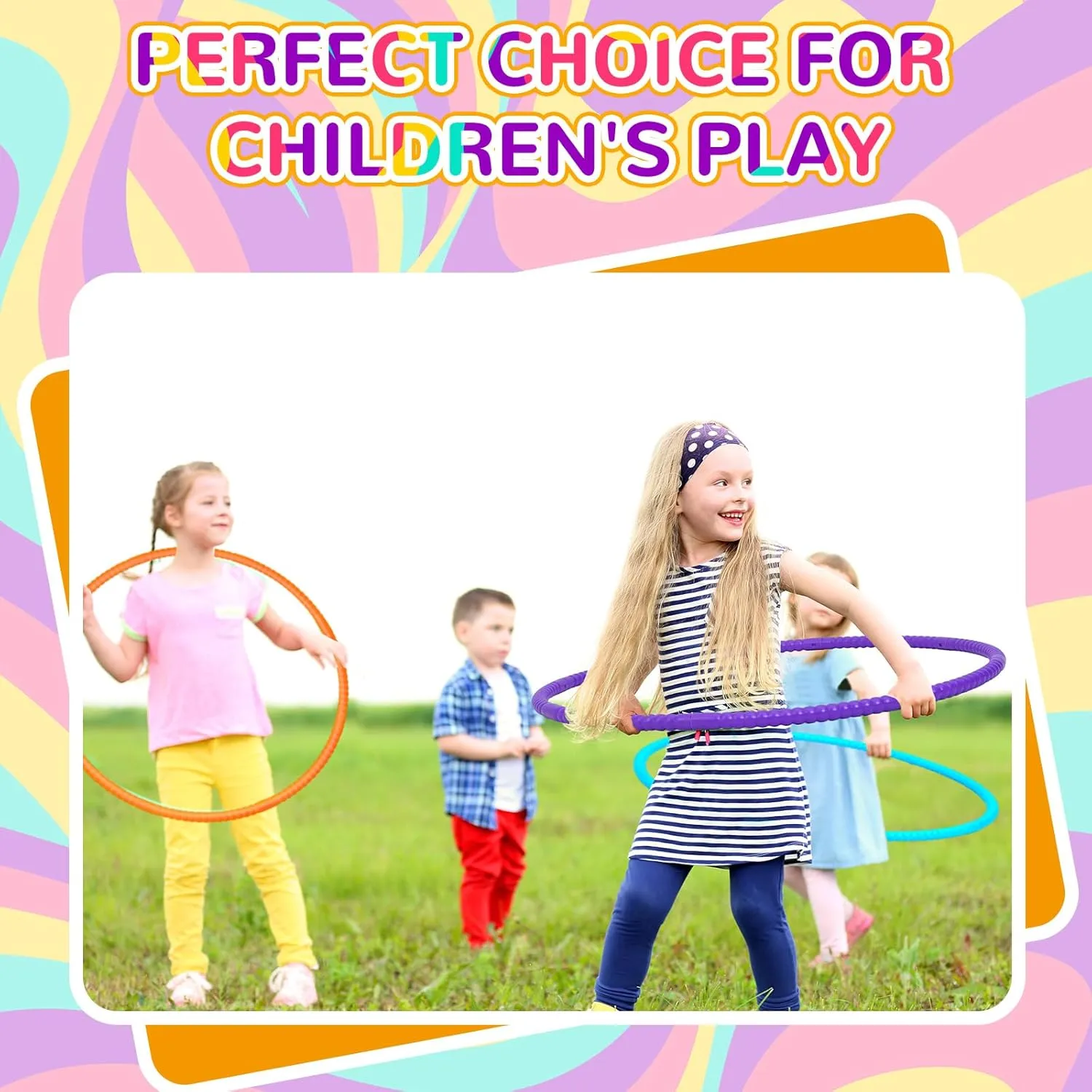Toys for Girls and Boys Party Games, Sports, Exercise, Dog Training(32 Inch,Simple Colors) Sratte 6 Pcs Exercise Hoop Detachable Adjustable Plastic Hoops Snap Together Toy Ring Color clarity Playground 