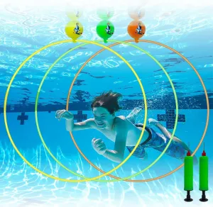 Toys for Kids and Adults DvingRings 3 Pcs Diving weed France Rings, 32 inch Diving Toys, Floating Pool Rings, Swim Toys with 2 Inflators, Fun Pool Game, Summer Swim Through Rings, Pool 