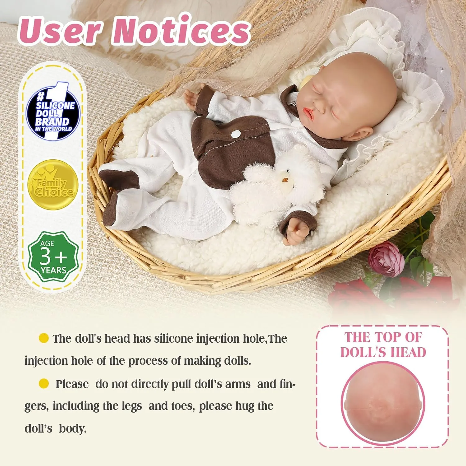 Toys for Kids Toddlers Child Children Birthday Chirstmas Gifts - Girl Vollence 16 inch Sleeping Full Silicone Baby Doll manifestation Girl Eye Closed Anatomically Correct 