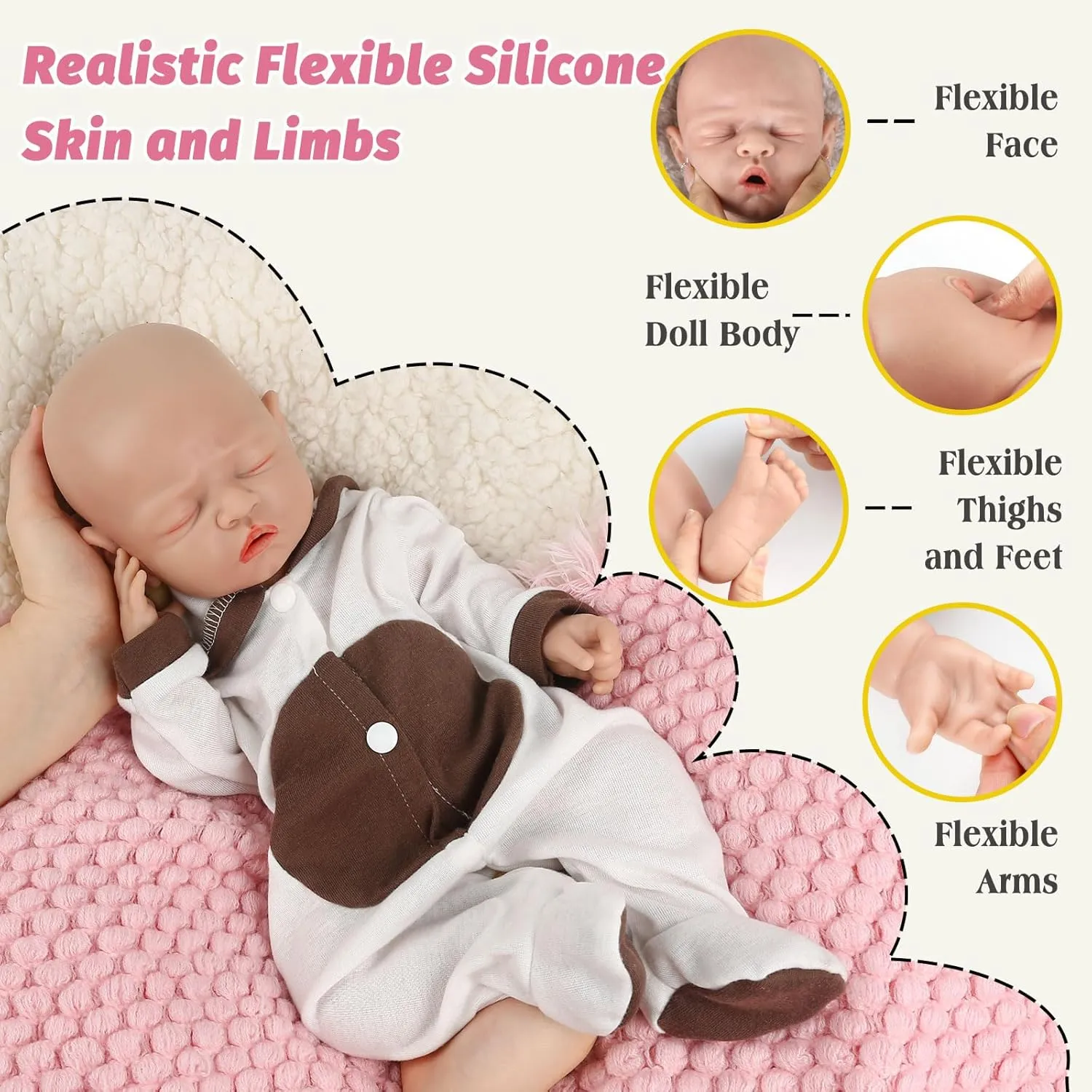 Toys for Kids Toddlers Child Children Birthday Chirstmas Gifts - Girl Vollence 16 inch Sleeping Full Silicone Baby Doll manifestation Girl Eye Closed Anatomically Correct 