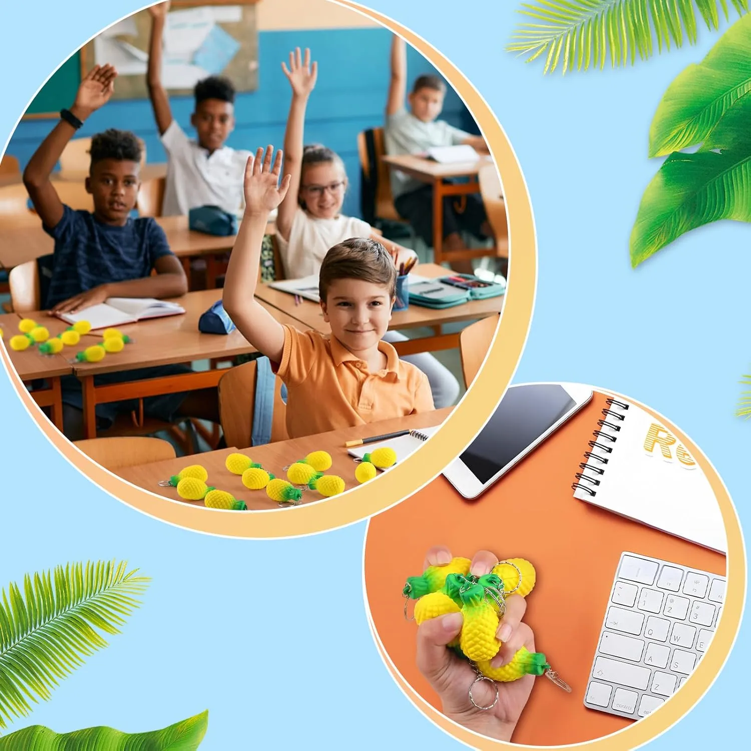 Toys for Stress Relief$ Mini Squeeze Party Favors for Kids Adults$ Bulk Sensory Toys for Birthdays Anboor 20 Pcs Pineapples Stress Toys with saw 10 Party Bags$ Stretchy Pineapples Fidget 