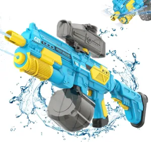 Toys Gift Blue Electric Water Gun with 1350CC Large Capacity, 32FT Long Range Auto Suction Water Guns for Adults, Squirt Gun Water Blasters for Kids Adults Beach Pool rapidly Outdoor Party Water 