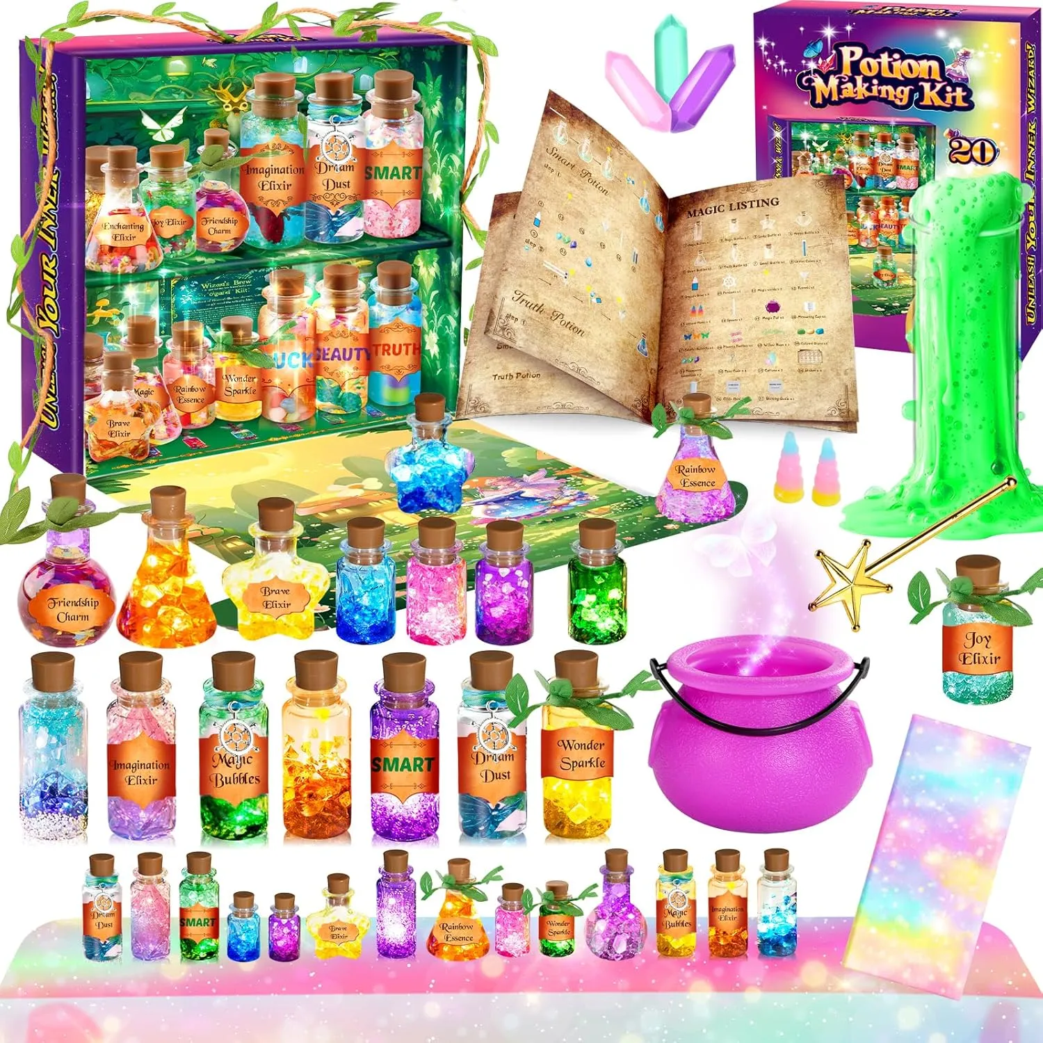 Toys, Kids Potion Making interrupt buddy fleshy idealize Kit with Halloween Tablecloth, Birthday Toys for 6 7 8 9 10  Year Old Girls INNOCHEER Potion Kits for Kids 