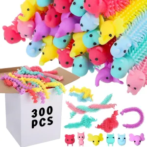 Toys Pack Worm for Adults Stress Anxiety Relieve Relaxing Party akin Favors(200 Pack$Animal Style) Chivao Bulk Stretchy String Fidget Toys Animal Sensory 