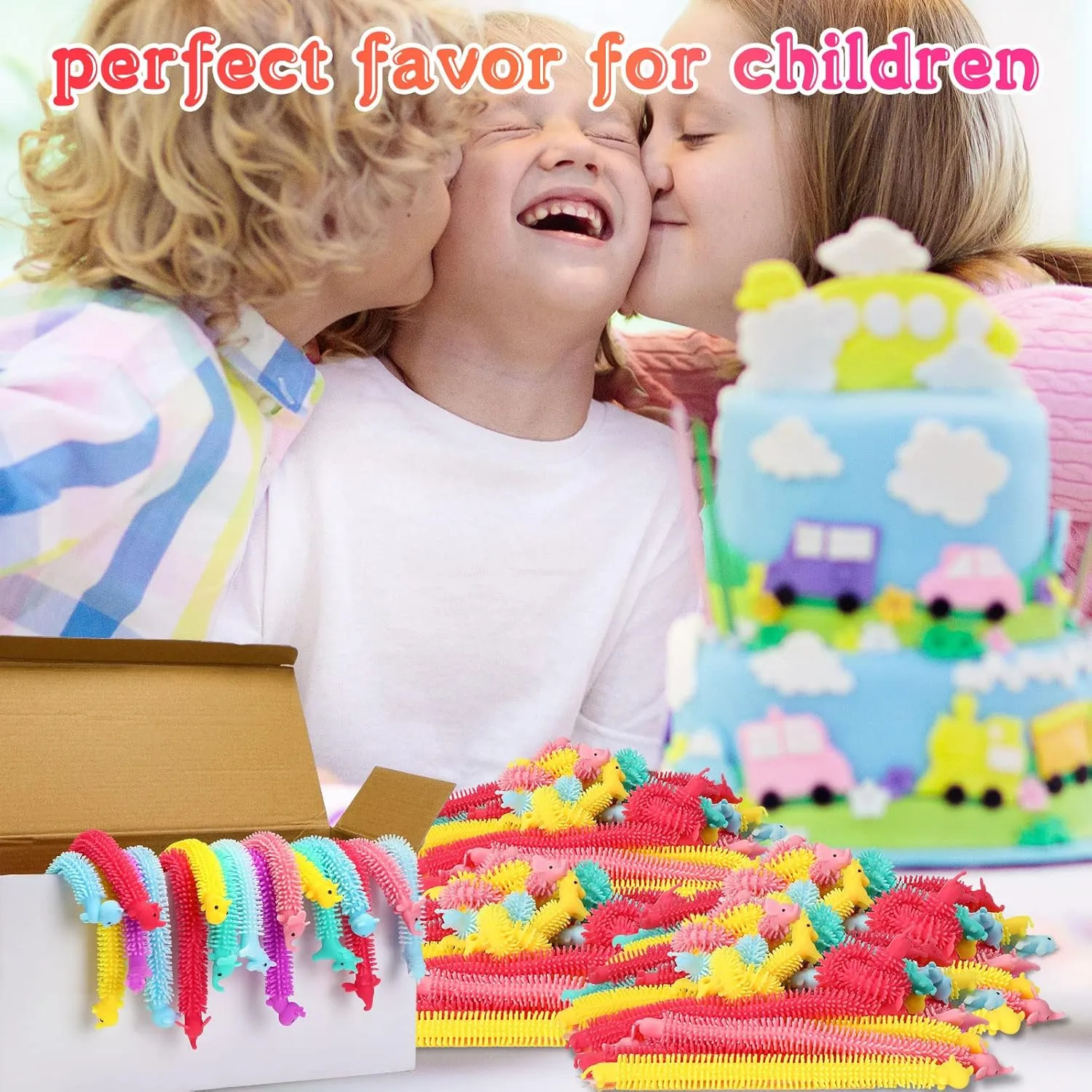 Toys Pack Worm for Adults Stress Anxiety Relieve Relaxing Party akin Favors(200 Pack$Animal Style) Chivao Bulk Stretchy String Fidget Toys Animal Sensory 
