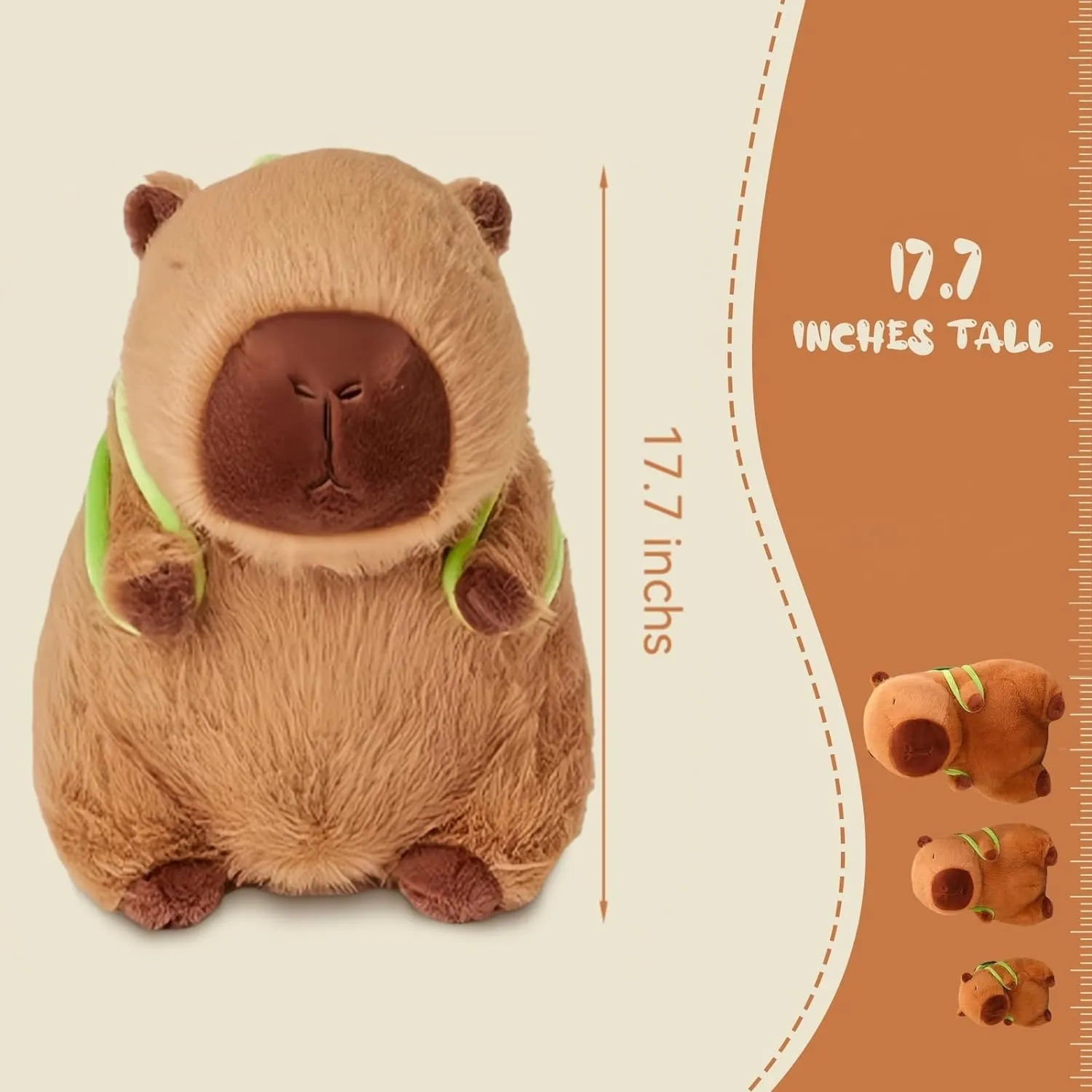 Toy,Unique Birthday Gifts for Kids Adult frustrate tycoon feminist Capybara Stuffed Animals Plushies,Adorable Capybara Plush Toy with Removable Turtle Backpack,Soft Squishy Pillow Doll 