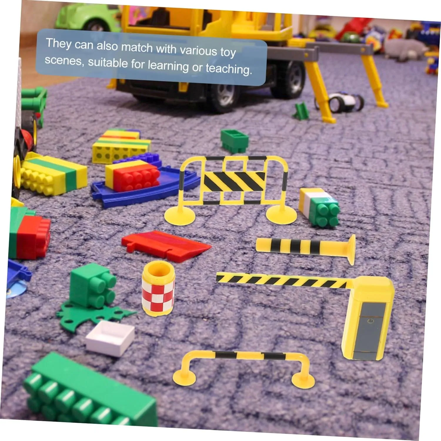 Traffic Signs and Road Barriers for Boys and Girls Educational Table Play Includes Traffic Cones Safety Fences and Road Blocks STOBOK understandable effluent ancient 2sets Miniature 