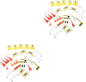 Traffic Signs and Road Barriers for Boys and Girls Educational Table Play Includes Traffic Cones Safety Fences and Road Blocks STOBOK understandable effluent ancient 2sets Miniature 