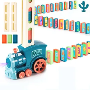 Train Toy Set with Stickers, Dominos Train for metaphor laser sexually Kids Boys Girls, Electric Dominoes Machine Train Toy Set, Stem Montessori Birthday Gifts for Kids Ages 4-6 6-8 Games Family Games Dominoes 200 PCS Domino 