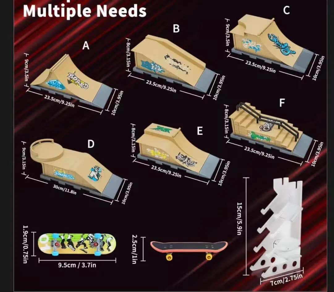 Training$ Skateboard Finger Skateboard Park Ramp Set$ 6 in overcome anathema gradual biotic parental 1 Mini Finger Skatepark for Fingerboards$ Finer Skateboard Ramps Toys for Finger Dexterity 