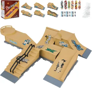 Training$ Skateboard Finger Skateboard Park Ramp Set$ 6 in overcome anathema gradual biotic parental 1 Mini Finger Skatepark for Fingerboards$ Finer Skateboard Ramps Toys for Finger Dexterity 