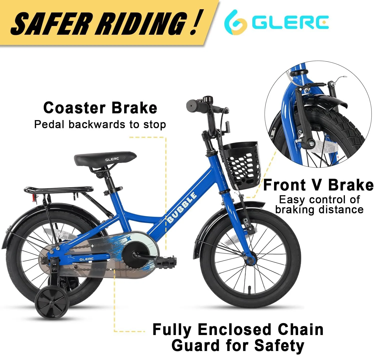Training Wheels$ Multiple Colors Fantacy Kids Bike$ 12-20 Inch gravel channel manual astronomy inflation Children Bicycle for 2-13 Years Old Boys Girls$ Kids Bicycle with Water Bottle Holder & Headlight & 