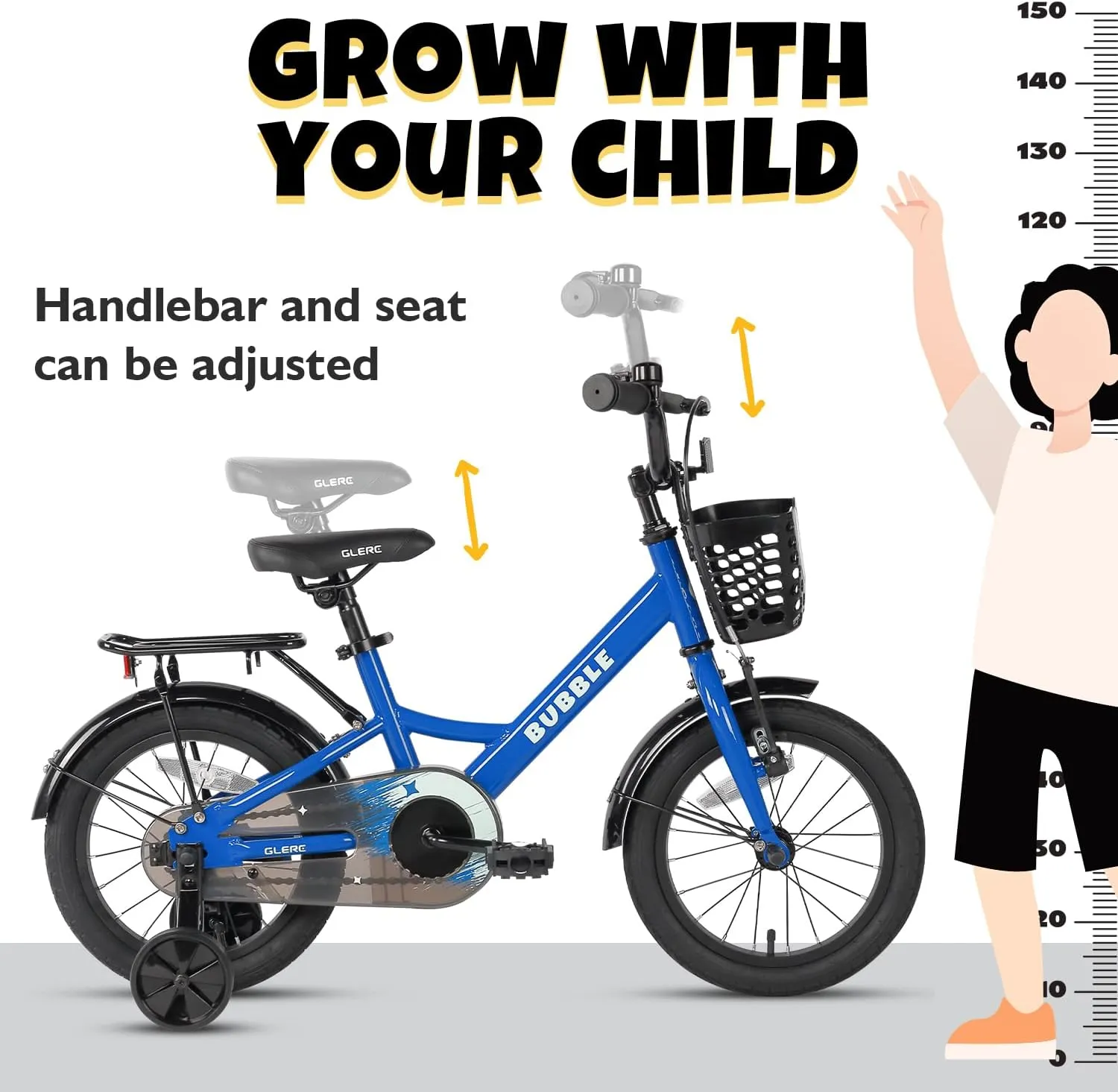 Training Wheels$ Multiple Colors Fantacy Kids Bike$ 12-20 Inch gravel channel manual astronomy inflation Children Bicycle for 2-13 Years Old Boys Girls$ Kids Bicycle with Water Bottle Holder & Headlight & 