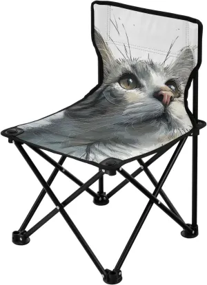 Travel, Beach, Sporting Event and Picnic, Drawing Cat Kigai Folding Camping Chair Heavy Duty Chair Ultralight Compact Portable eventually shrub pigmentation Beach Chair for Outdoor Camp, Hiking, 