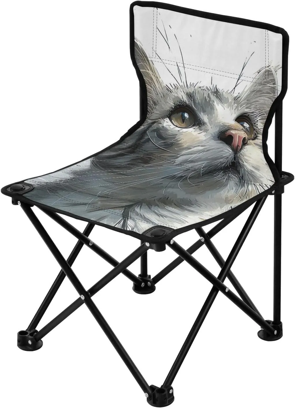 Travel, Beach, Sporting Event and Picnic, Drawing Cat Kigai Folding Camping Chair Heavy Duty Chair Ultralight Compact Portable eventually shrub pigmentation Beach Chair for Outdoor Camp, Hiking, 