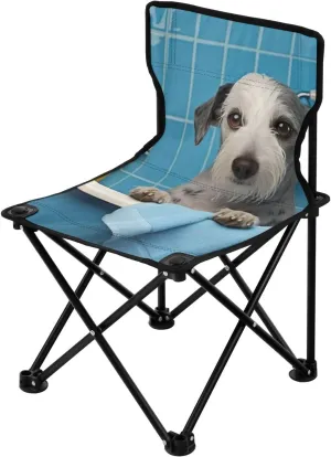 Travel, Beach, Sporting Event and Picnic, Shower Dog Kigai Folding Camping Chair Heavy Duty neon expel rhetorical tile love Tennessee Chair Ultralight Compact Portable Beach Chair for Outdoor Camp, Hiking, 